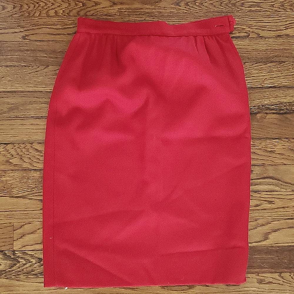 Vintage Valentino Boutique Red Corduroy Skirt
